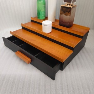 Multi Layer Wooden Cosmetic Storage Rack With Drawers Desktop Organizer For <b>Makeup</b> And Perfume Display - Product Image 1