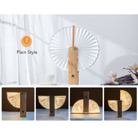 Lampe de bureau et de chevet à LED rechargeable à 360 degrés Lampe en bois ABS portable avec motifs personnalisés Luminaire de charge USB
