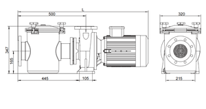Bomba de Agua para Piscina de Alta Eficiencia de 380V, FDU-300, Equipo de Piscina Comercial de Alta Potencia - Product Image 4