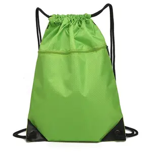 Персонализированные сумки на шнурке из полиэстера, нейлоновая сумка, спортивный мешок с карманом на молнии