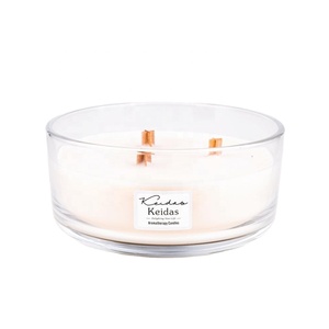 Velas Verdes Elípticas de Cera de Soja de 3 Mechas con Aroma a Vainilla - Product Image 2