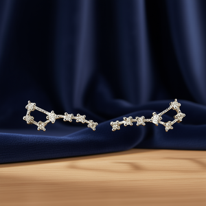 Boucles d'oreilles géométriques en or blanc E480 avec serti de zircon rond pour femmes, bijoux de mode de style classique - Product Image 2