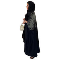 Robe de mode orientale Zifeng OEM, robe cardigan ornée de strass, abaya