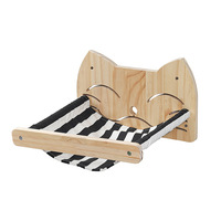 Hamac suspendu en bois massif pour escaliers, cadre d'escalade en bois pour chat, lit mural pour animaux de compagnie, vente en gros