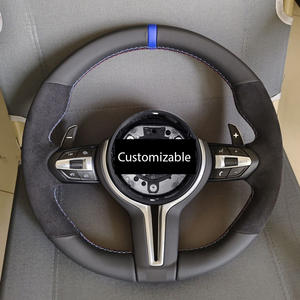Volante Deportivo Redondo de Cuero con Cubierta de Fibra de Carbono Personalizada para <span class=keywords><strong>BMW</strong></span> <span class=keywords><strong>328i</strong></span> 540i E39 E46 E60 E90 <span class=keywords><strong>F10</strong></span> F15 F22 F16 2008-2019 - Product Image 5