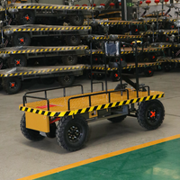 Carretilla de Plataforma Eléctrica de Cuatro Ruedas con Estructura de Hierro para Trabajo Pesado, Vehículo de Transporte de Carga OEM, Uso Industrial Multifuncional en Almacenes