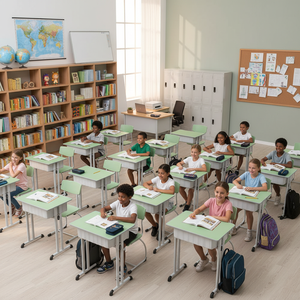 Conjunto de Escritorio y Silla Ergonómico Resistente y Personalizable OEM, Duradero para Apartamentos de Estudiantes y Áreas de Aprendizaje Escolar - Product Image 5