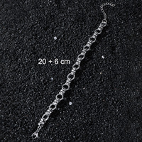 Bracelet à chaîne creuse ovale en acier inoxydable style hip-hop métal rétro pour hommes et femmes Bracelets plaqués or pour la fête