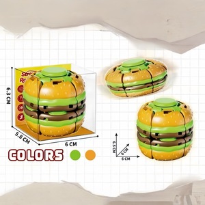 Novedades: Juguete Antiestrés Giratorio con Forma de Hamburguesa Impreso en 3D, Spinner de Mano para Niños, Regalo para Fiestas, Caja de Exhibición de 24 Piezas - Product Image 2