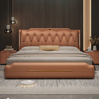 Lit de rangement moderne et luxueux JUNYUHAO, revêtement en tissu haut de gamme, mousse haute densité, cadre en pin certifié E0, taille Queen/King