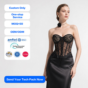 SHENGFU Abbigliamento Donna Corsetto Sexy in Pizzo Nero Lingerie Bustier Modellante Vita Slim Fit Abito da Club per Feste Modellante Corpo - Product Image 1