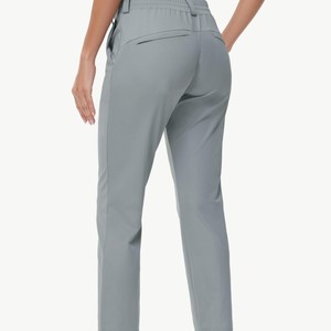 Pantalon <span class=keywords><strong>de</strong></span> <span class=keywords><strong>golf</strong></span> pour femme, coupe bootcut, extensible, longueur cheville, décontracté, sport, avec passants <span class=keywords><strong>de</strong></span> ceinture et poches zippées - Product Image 2