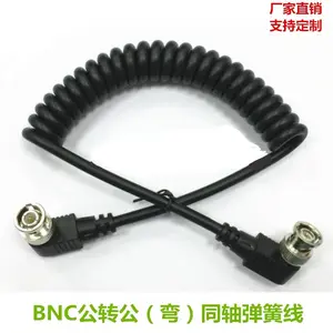 BNC kabel koaksial laki-laki, kabel sumber sinyal Audio BNC kepala lurus ke siku
