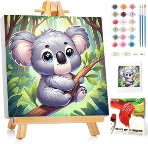 Набор для рисования по номерам для детей с рамкой, краска енота по номерам с рамкой, краска по номерам для детей для подарков и домашнего декора - Product Image 6