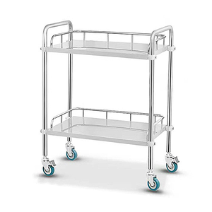 Günstige rostfreie Instrumenten wagen Multifunktion ale Utility Cart Service Lager wagen Labor Medical Trolley Cart 2-lagig - Product Image 3