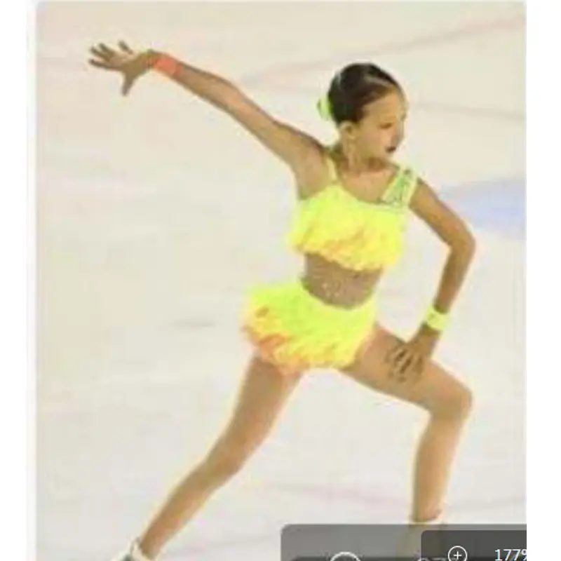 स्केटिंग नृत्य पोशाक लड़की बैले सुंदर प्रदर्शन Leotards पोशाक प्रतियोगिता लैटिन पोशाक