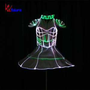Abito Catsuit LED 3D Luminoso con Gonna da Balletto <span class=keywords><strong>Sexy</strong></span> in Fibra Ottica a Colori Completi, Abbigliamento da Danza Luminoso, Vestito Luminoso per Danza - Product Image 1
