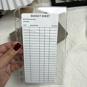 Chất Lượng Cao Lá Lỏng Mềm PVC Không Có Dây Pouch Chèn Rõ Ràng Tiền Mặt Phong Bì Ngân Sách Hệ Thống Chất Kết Dính Đôi Túi A6 Tiền Mặt Phong Bì - Product Image 1