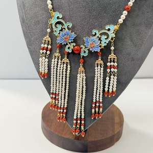 बुबशेंगेलियन कमल पेलेंट हार-ट्रेंडी फिगारो श्रृंखला एगेट पत्थर विंटेज डिजाइन सांस्कृतिक आकर्षण उपहार - Product Image 3