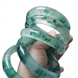 Meilleurs Bracelets Joncs Vintage en Résine Effet Marbré Jade Faits Main pour Femme, Bijoux Verts Classiques 13-15mm, Cadeaux de Mariage et de Fête - Product Image 2