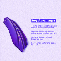 Après-shampoing Liquide Hydratant et Lissant Anti-Jaunissement Violet OEM pour Cheveux Blonds, Gris Argenté, Décolorés et Pastel ODM