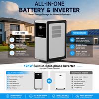 Invertisseur solaire hybride triphasé tout-en-un 10kW 12kW, batterie Lifepo4 51.2V 600Ah 30kWh, batterie de stockage d'énergie mobile au sol