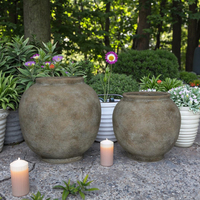 Pots de fleurs de jardin en fibre de ciment de style européen Pot de plantes en béton pour le sol ou le centre commercial