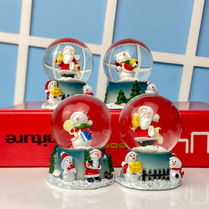 Chất lượng cao tùy chỉnh thủ công lưu niệm nhựa thủ công dễ thương vui Santa <span class=keywords><strong>Snowman</strong></span> cây Mini giáng sinh Tuyết Quả Cầu - Product Image 3
