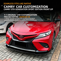 Pour Toyota Camry 8ème Génération Version Sport 2018-2020 : Lame de pare-chocs avant, Spoiler, Diffuseur, Séparateurs, Bavettes, Cache-lame, Garniture de protection