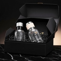 Flacon de parfum en verre de 30 ml, 50 ml, 100 ml avec atomiseur métallique, bouchon texturé, emballage de luxe en boîte cadeau, OEM