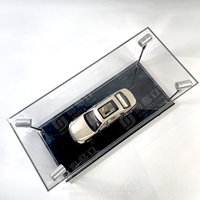Vitrine de présentation pour voiture miniature à l'échelle 1:18, avec éclairage LED, base en acrylique/PMMA/Perspex noir, emballage plat, pour usage en magasin, marque YAGELI
