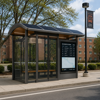 Parada de Autobús Inteligente para Exteriores con Software en la Nube y Luces LED de Ahorro Energético con Energía Solar