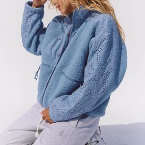 Veste en polaire d'agneau pour femmes, nouvelle collection automne-hiver 2025, poches latérales, col boutonné, veste d'extérieur en polaire pour femmes - Product Image 2