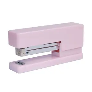 Groothandel leuke roze nietmachine-Non-Slip Basis Gouden Staaf 25 Vellen Capaciteit Leuke Desktop Office Roze Stationaire Nietmachines