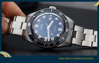 Montres automatiques de plongée pour hommes avec boîtier en verre saphir et cristal