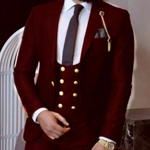 Traje de tres piezas para <span class=keywords><strong>hombre</strong></span> nuevo europeo y americano, traje de negocios para novio, mejor <span class=keywords><strong>hombre</strong></span>, traje de vestir - Product Image 3