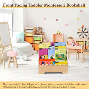 Estantería de Madera para Niños de 4 Niveles, Estantería para <span class=keywords><strong>Libros</strong></span> con Diseño Festoneado, Librería Montessori para Dormitorio o Sala de Juegos - Product Image 6