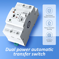 Commutateur de transfert automatique à double alimentation 63AE/2P 2 pôles 63A AC 230V ATS pour système photovoltaïque et générateur PC