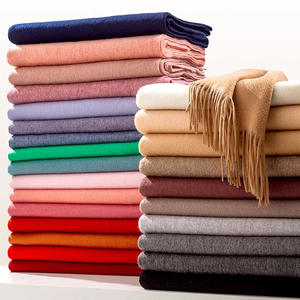 Jxwatcher Écharpe d'hiver en <span class=keywords><strong>laine</strong></span> avec logo brodé personnalisé pour femmes, étoles de couleur unie, châles en pure <span class=keywords><strong>laine</strong></span> tissés avec pompon, poncho 100% <span class=keywords><strong>laine</strong></span> - Product Image 1