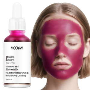 Aha 8% + BHA 2% giải pháp làm sạch sâu huyết thanh trên khuôn mặt OEM nhãn hiệu riêng sản phẩm chăm sóc da mooyam giải pháp dưỡng ẩm 10 phút - Product Image 2
