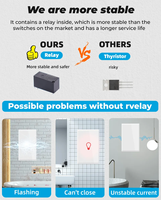 YIERYI pas de mur de verre neutre L/L + N 1 2 3 4 gangs Alexa Google Touch Light US Tuya Smart Switch Zigbee