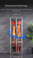 Armoire à vêtements pour pompiers en acier inoxydable, armoire à vêtements pour pompiers, cintre rotatif à 360 degrés pour plusieurs personnes
