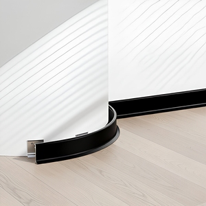 Plinthe en aluminium mince de 1,1 mm d'épaisseur OEM - Installation facile par clipser pour la décoration murale de la maison et du bureau, plinthe durable - Product Image 1