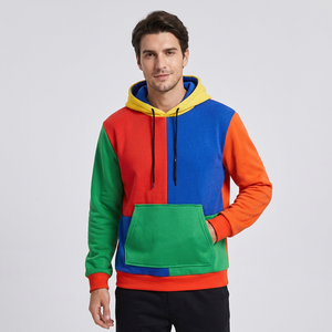 Color <b>block</b> pullover hoodie sweatshirt Wholesale New Style Hoodies Plain Hooded Pullover Hoodie Men Satin Lined Hoodie - Product Image 1