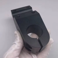Pièce d'usinage CNC de fraisage en aluminium de précision personnalisé noir anodisé CNC usiné 6061-T6 pièce CNC de tige de vélo de course en aluminium