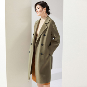 Manteau double face 100 % <span class=keywords><strong>laine</strong></span> pour <span class=keywords><strong>femme</strong></span>, collection automne-hiver, directement de l'usine, dernière mode qui flattere votre silhouette et vous garde au chaud - Product Image 3