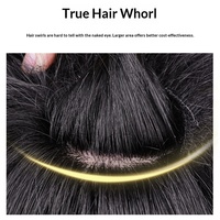 Perruque Courte Homme en Cheveux Naturels Transfrontalière Invisible et Sans Couture Respirante et Facile à Porter