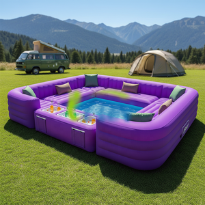 Grand canapé gonflable en PVC pour plusieurs personnes, pour <span class=keywords><strong>piscine</strong></span>, extérieur, usage commercial, jardin, été, détente aquatique, tente de <span class=keywords><strong>piscine</strong></span>, fête, IFUN - Product Image 4