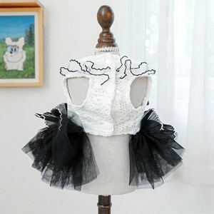 Vestido de tul estilo princesa para mascotas, falda de poliéster negra estilo boda para perros y gatos, para las cuatro estaciones, QZ20260112 13 - Product Image 2