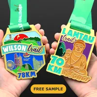 Commercio all'ingrosso a buon mercato progetta la tua maratona di premi in oro 3D in lega di zinco vuota in esecuzione medaglia sportiva in metallo personalizzata